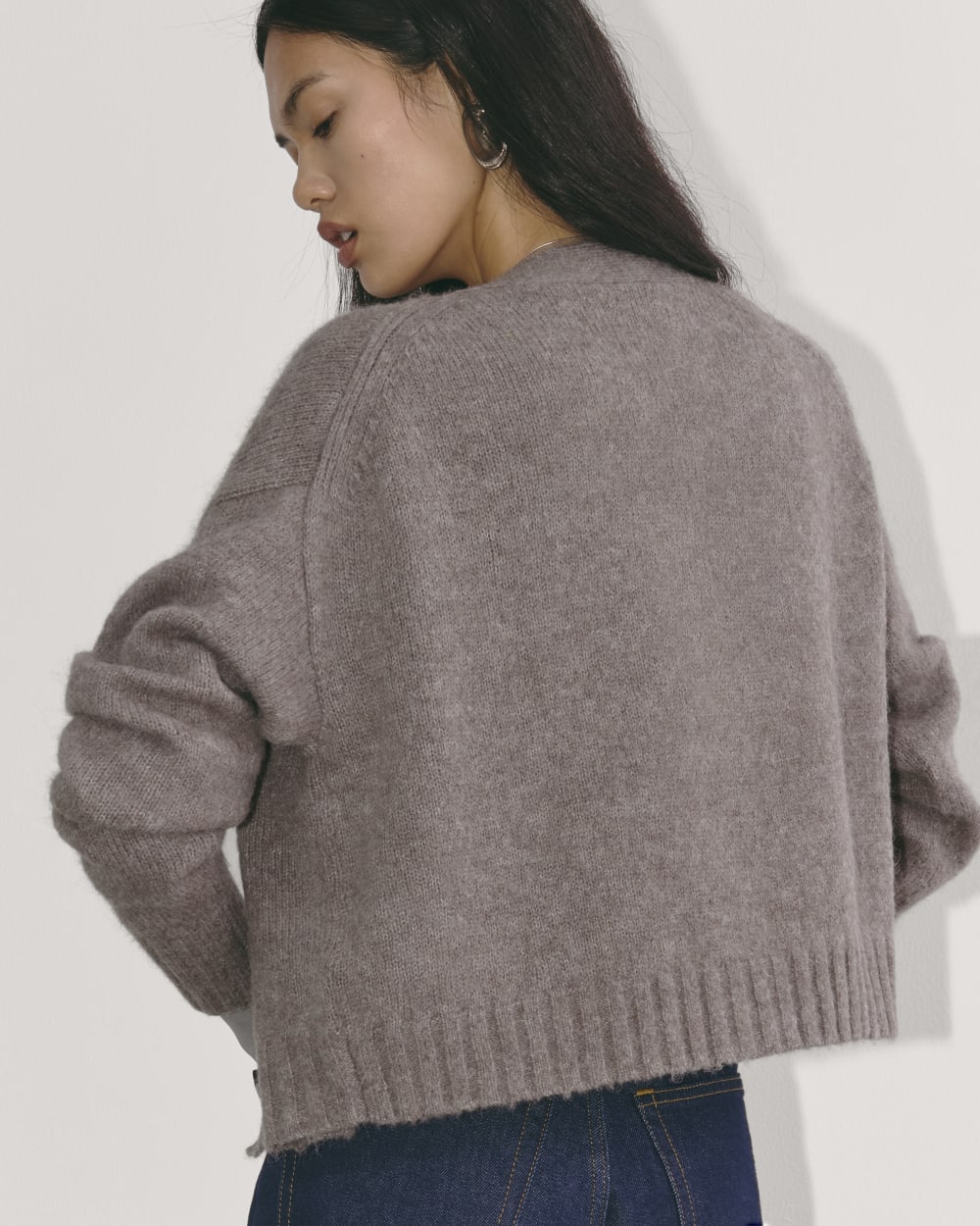 The Boxy Cardigan in Alpaca | Taupe Melange