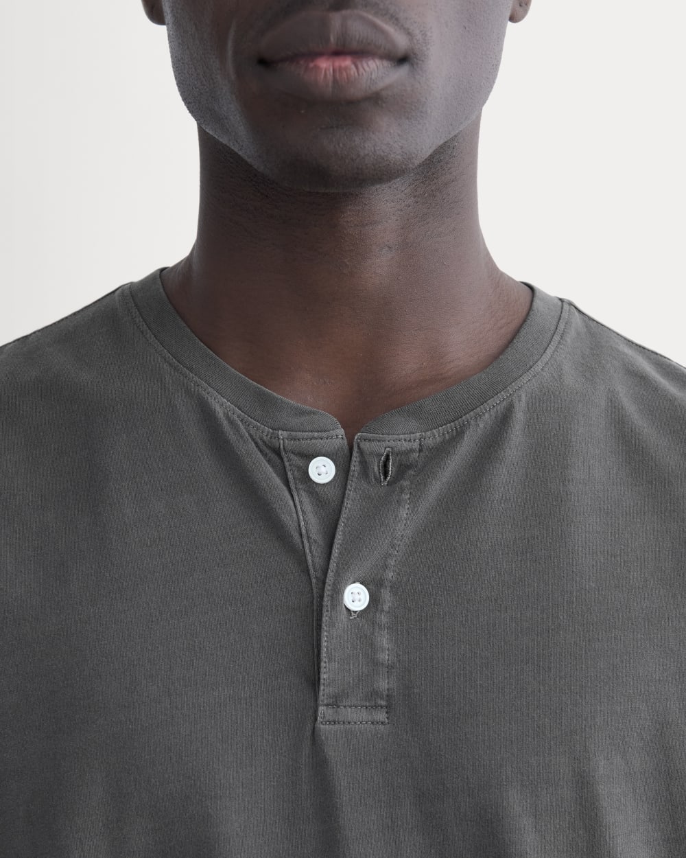 The Essential Organic Garment-Dyed Henley | Black