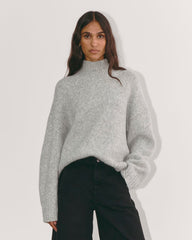 The Cloud Oversized Turtleneck | Heather Grey
