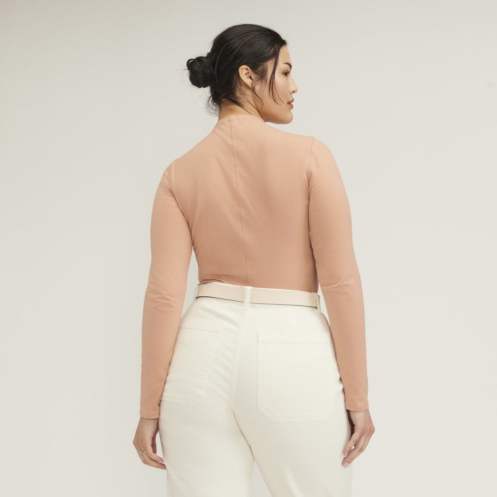 The Supima® Form Funnel Neck Tee | Blush Pink