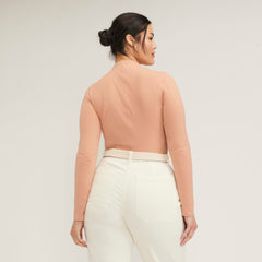 The Supima® Form Funnel Neck Tee | Blush Pink