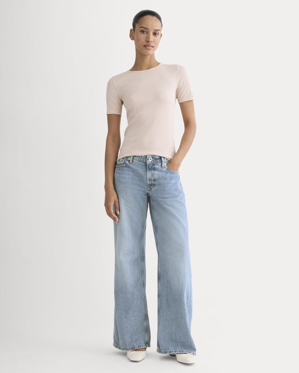 The Luxe Rib Crew | Soft Rose