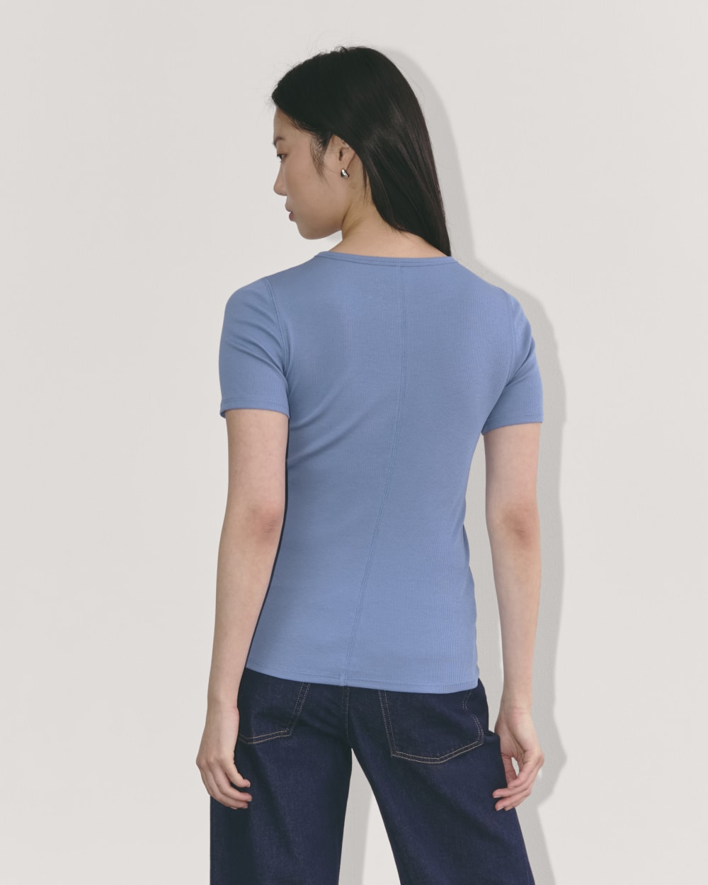 The Luxe Rib Crew | Bluebell