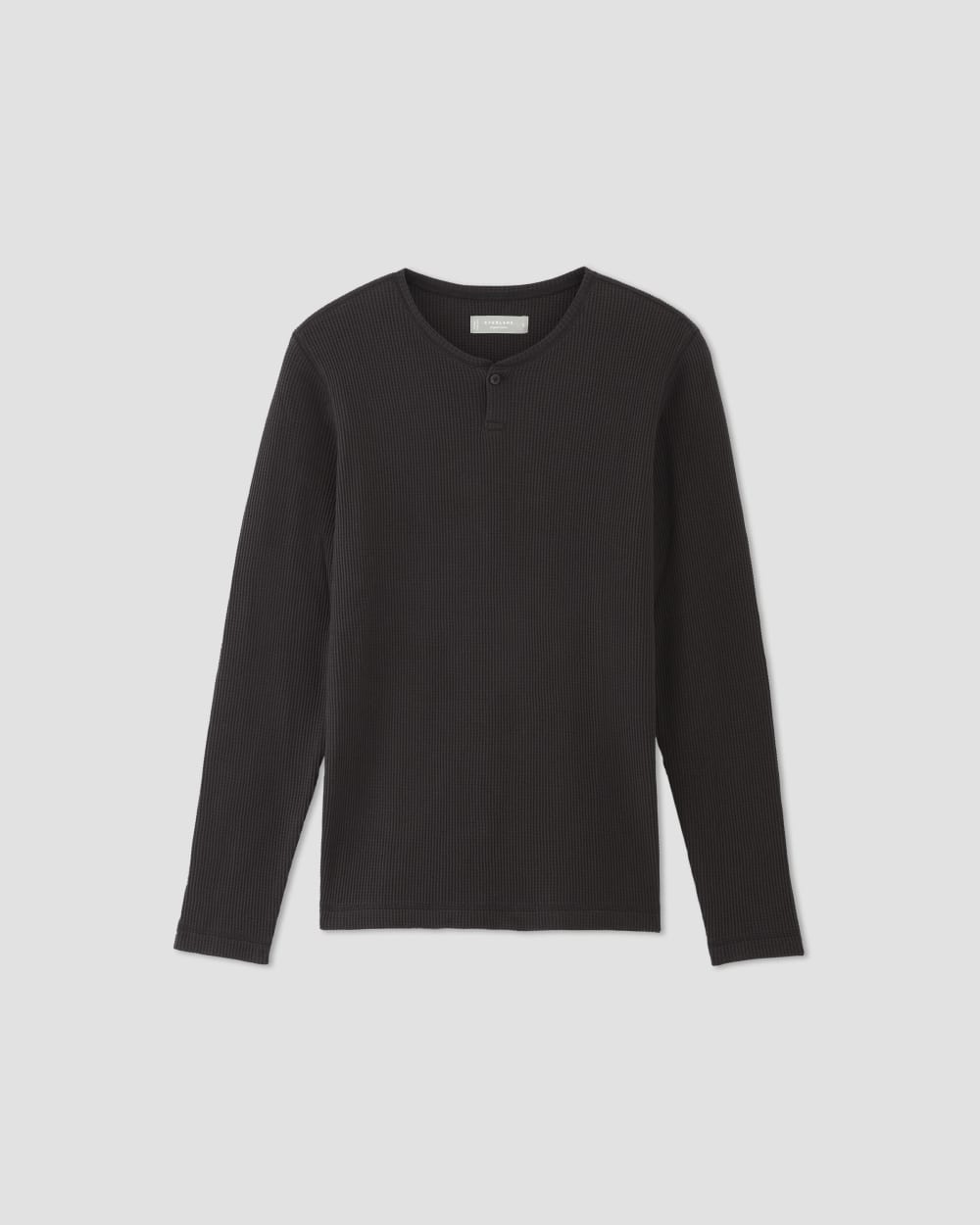 The Waffle Long-Sleeve Henley | Black