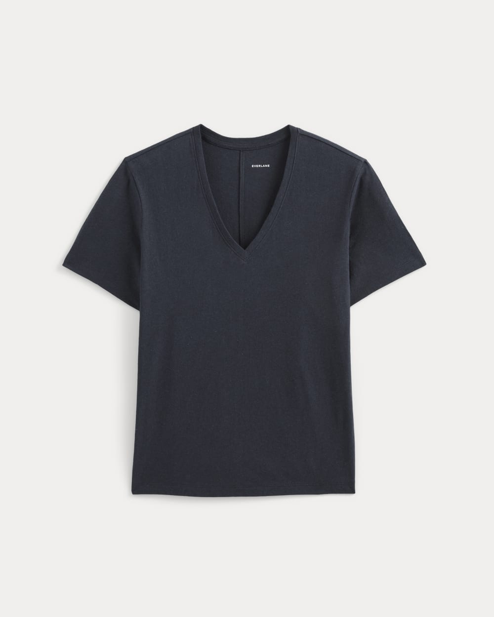 The Slouchy V-Neck Tee in Cotton Linen | Navy