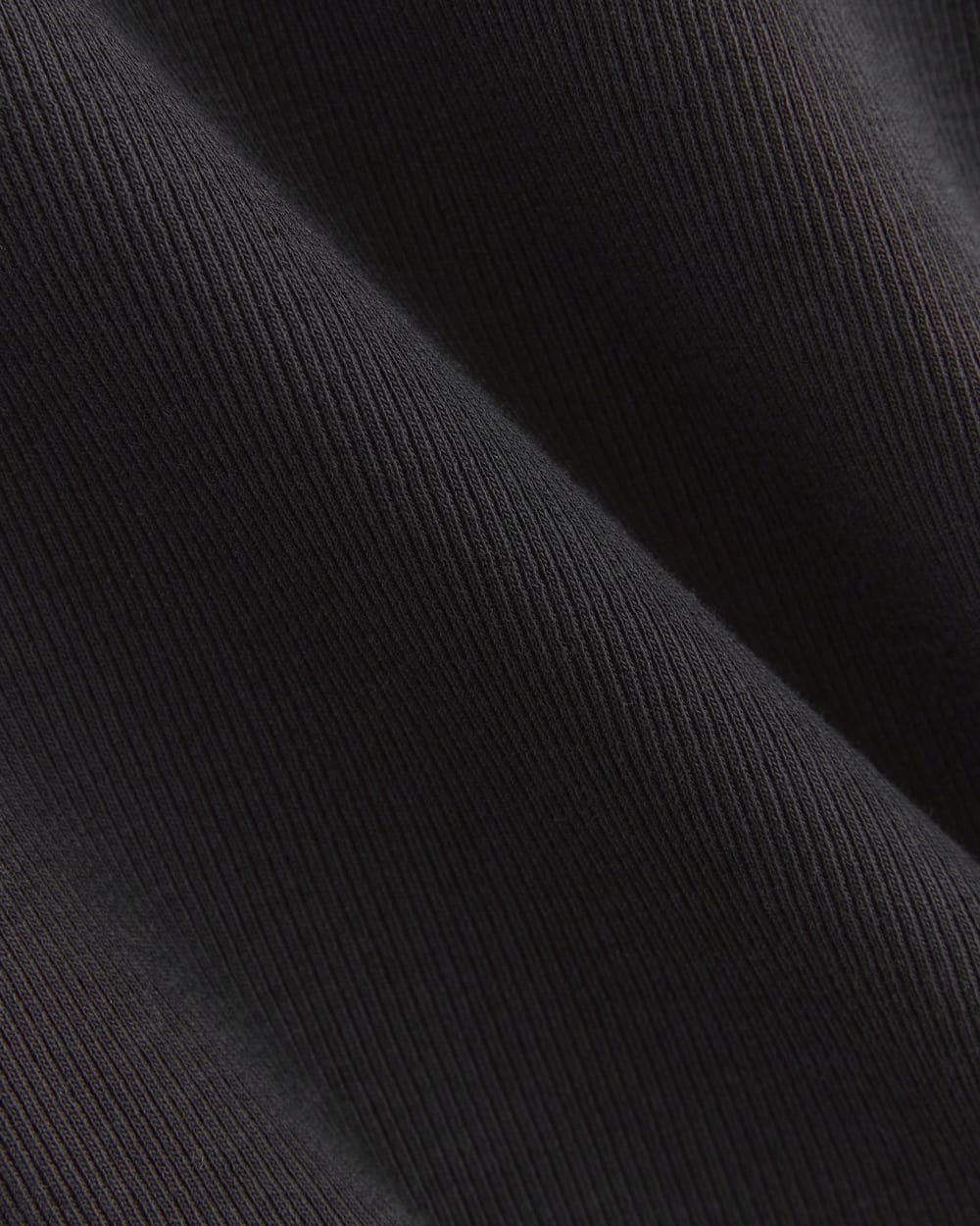 The Luxe Rib Funnel-Neck Tee | Black