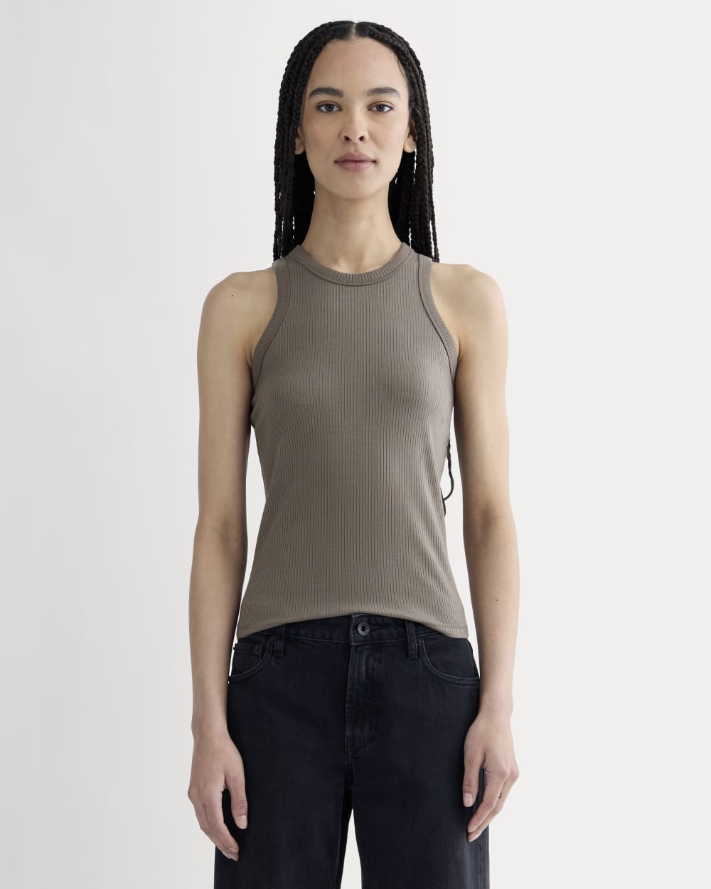 The Shimmy Cutaway Tank | Taupe