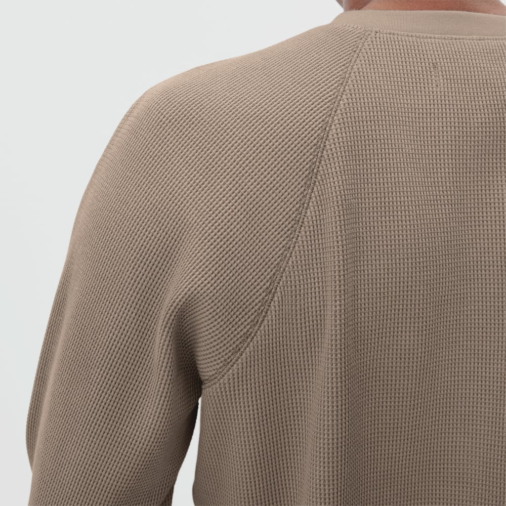 The Waffle Long-Sleeve Henley Tee | Burnt Sugar