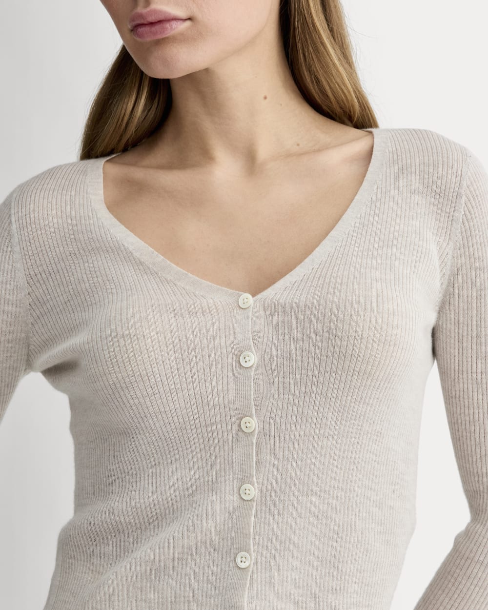 The Cardigan in Ultrasoft Merino | Heather Oatmeal