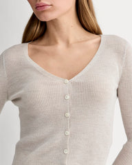 The Cardigan in Ultrasoft Merino | Heather Oatmeal