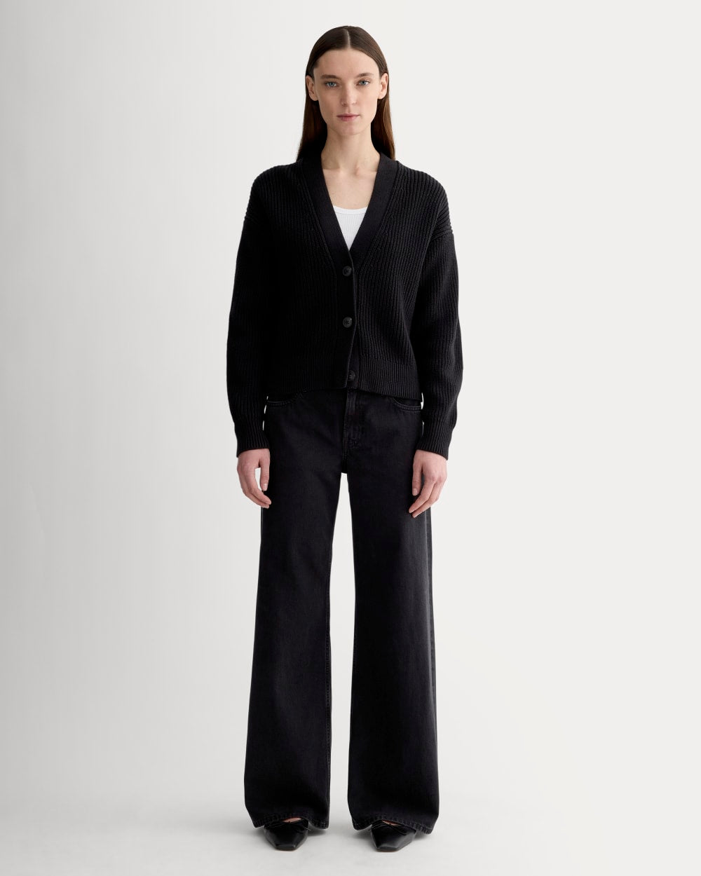 The Boxy Cardigan in Everyday Cotton | Black