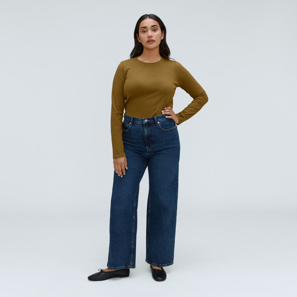 The Organic Cotton Long-Sleeve Crew | Tapenade