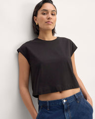 The Muscle Cropped Tee in Essential Cotton | Black
