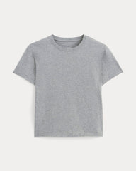 The Box-Cut Tee in Essential Cotton |  Heathered Grey | No Pocket