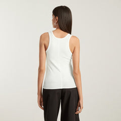The Pima Micro-Rib U-neck Tank | White