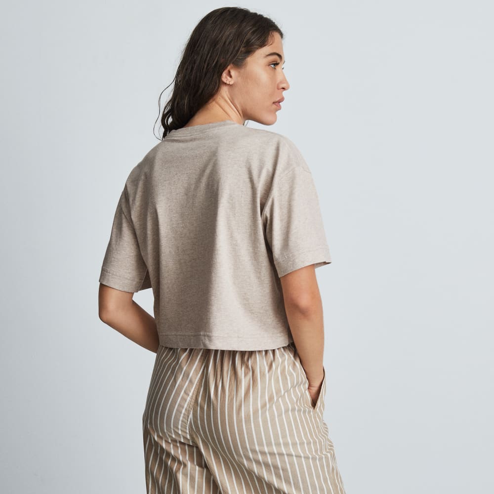 The Organic Cotton Cropped Tee | Heathered Burnt Sugar