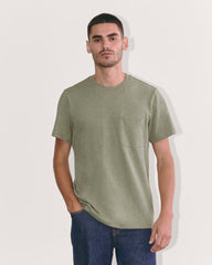 The Premium-Weight Pocket Tee | Uniform | Heather Sage Green