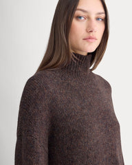 The Cloud Oversized Turtleneck | Heathered Burgundy