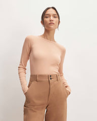 The Luxe Rib Long-Sleeve Crew | Blush Pink