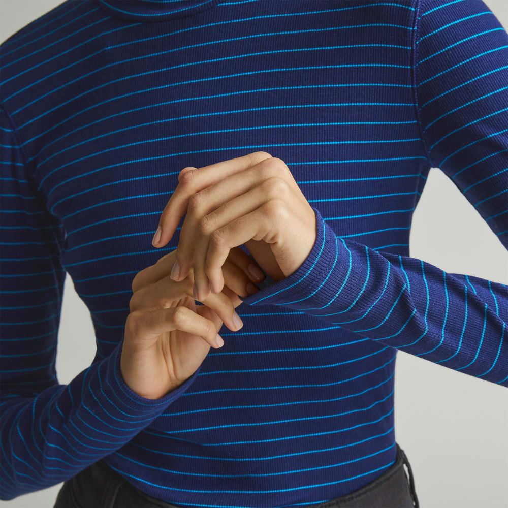 The Luxe Micro-Rib Turtleneck | Ocean Cavern / Horizon Blue