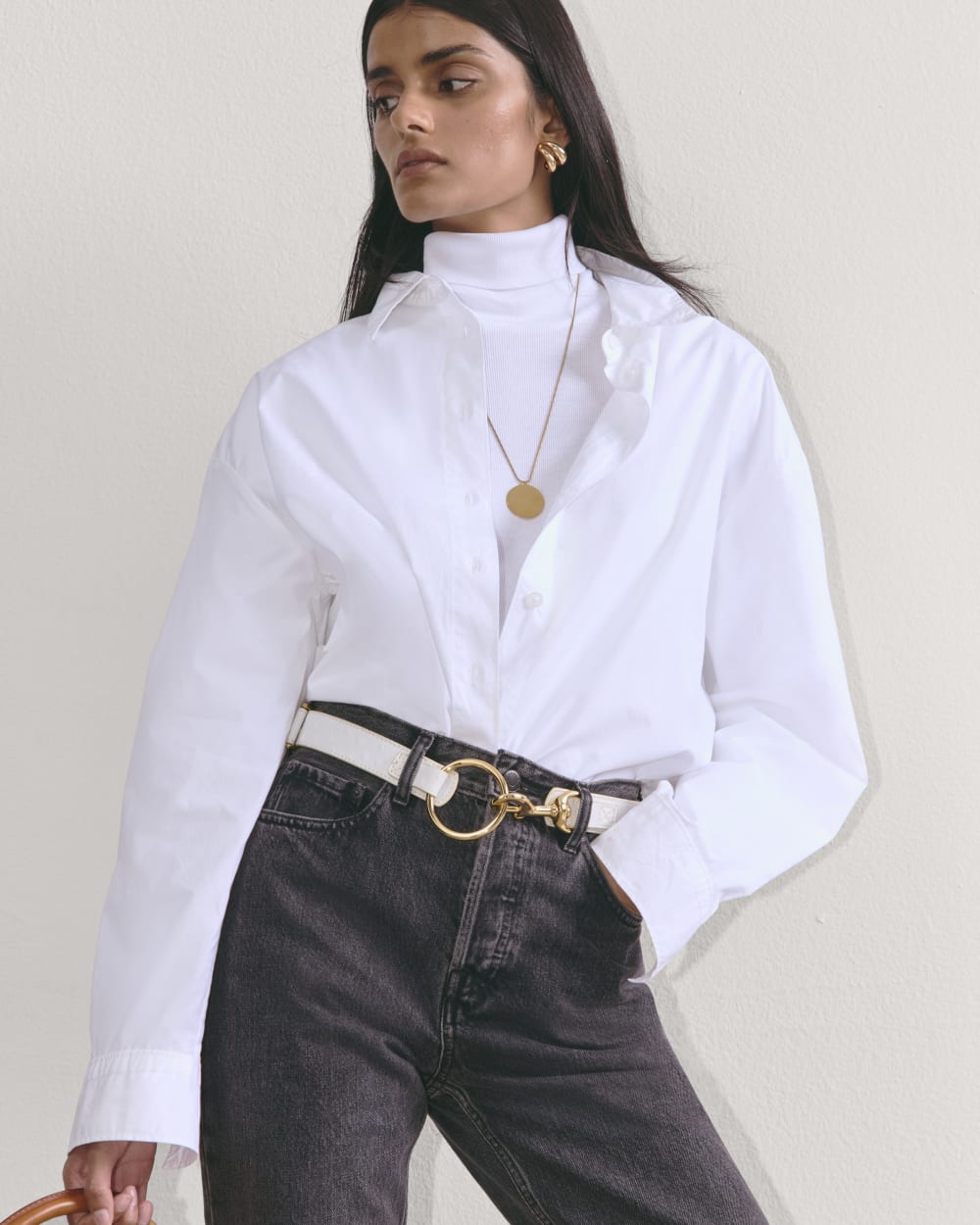 The Luxe Rib Turtleneck | White