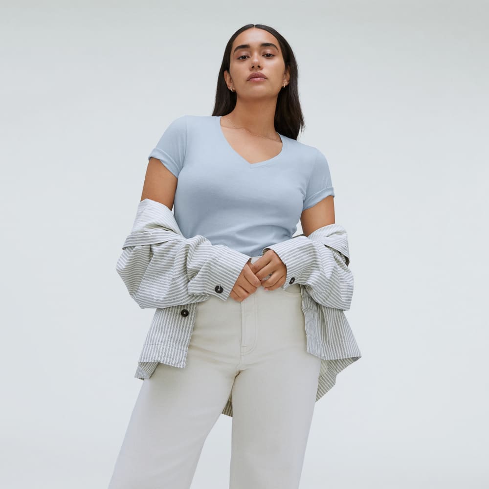 The Organic Cotton V-Neck | Mist