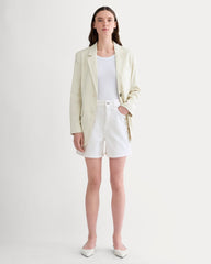 The A-Line Denim Short | White