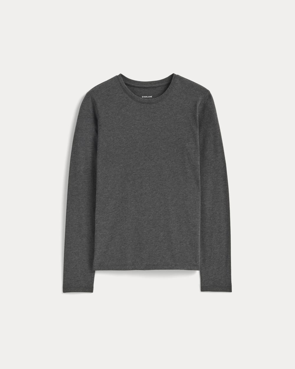 The Slim Long-Sleeve Crew in Essential Cotton | Heathered Soot