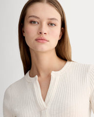 The Rib-Knit Short-Sleeve Henley | Bone