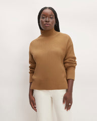 The Organic Cotton Ribbed Turtleneck | Toasted Coconut