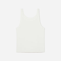 The Pima Micro-Rib Short Tank | White