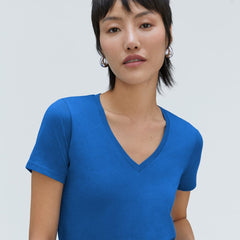 The Organic Cotton V-Neck | Lapis Blue