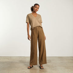 The Organic Cotton Slouchy V-Neck | Iced Coffee