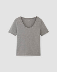 The Form Scoop-Neck Tee | Mid Heather Grey