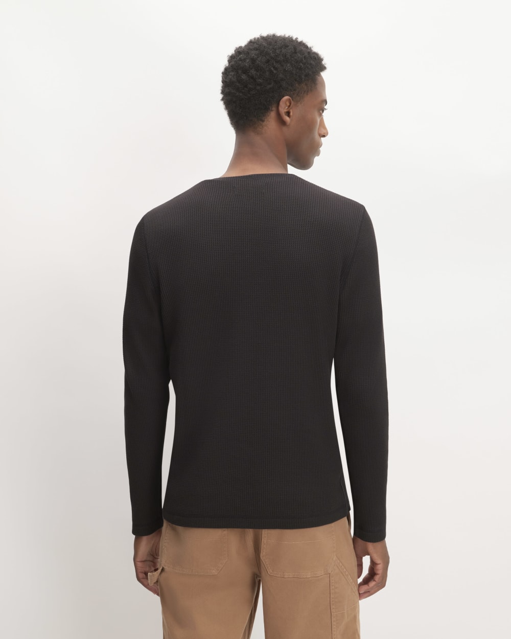 The Waffle Long-Sleeve Henley | Black