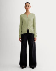 The Classic Cardigan in Cashmere | Light Heathered Moss