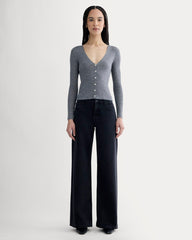 The Cardigan in Ultrasoft Merino | Heather Mid Grey