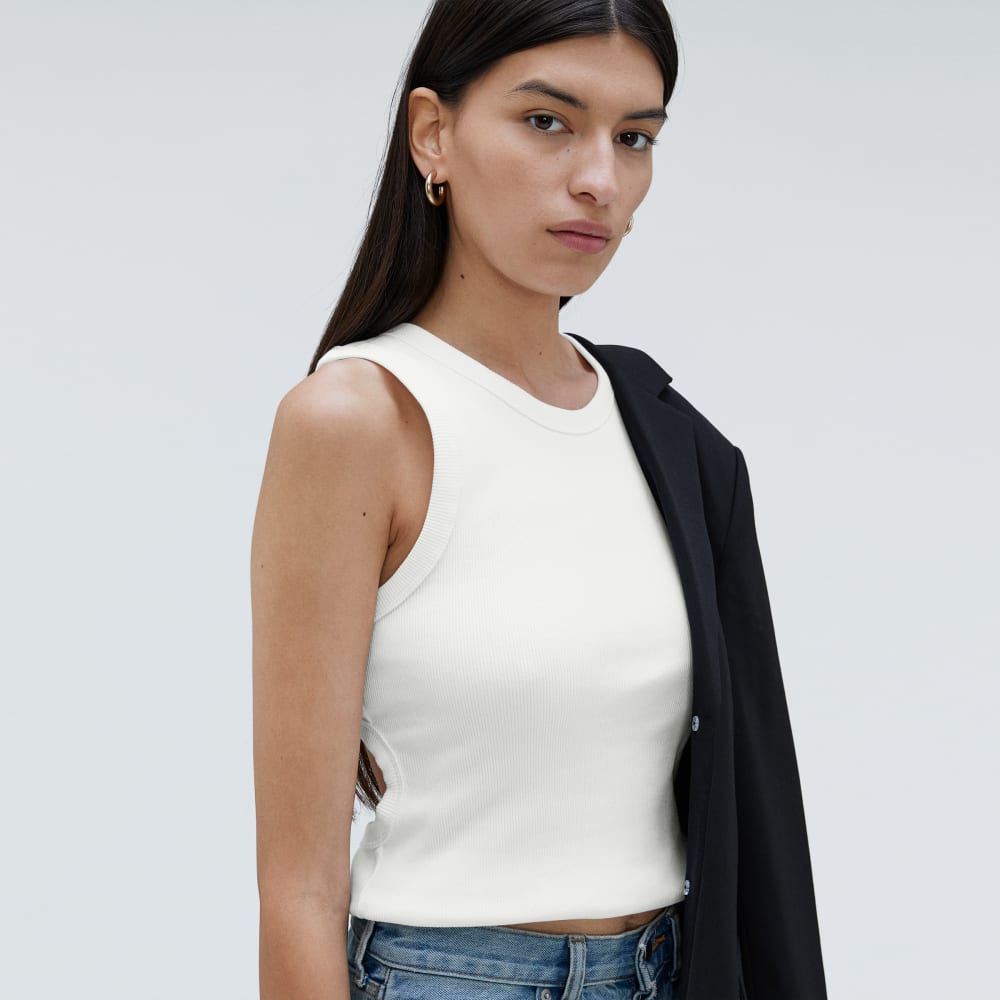 The Ribbed Cutout Tank | White
