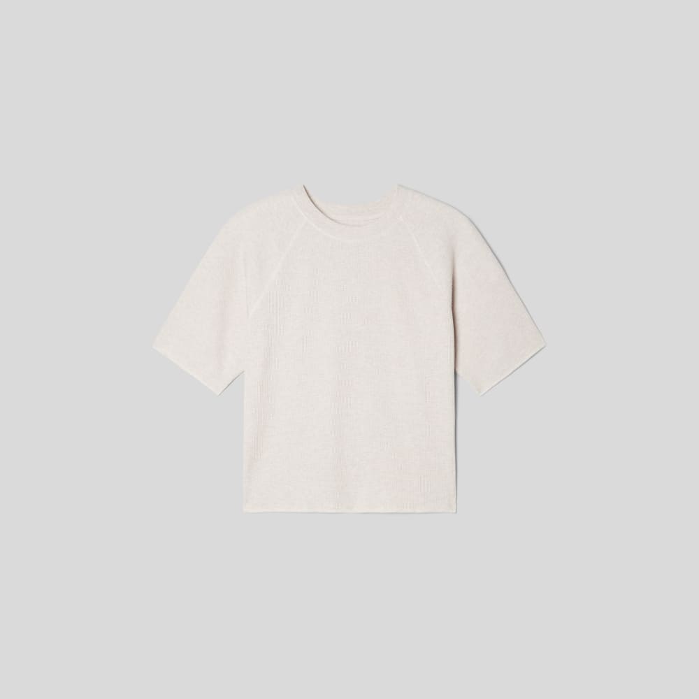 The Organic Cotton Waffle Raglan Tee | Heathered Tan