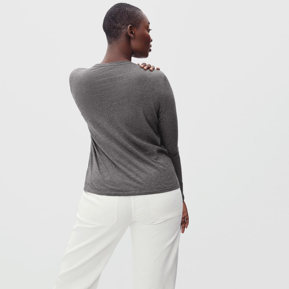 The Organic Cotton Long-Sleeve Crew | Charcoal