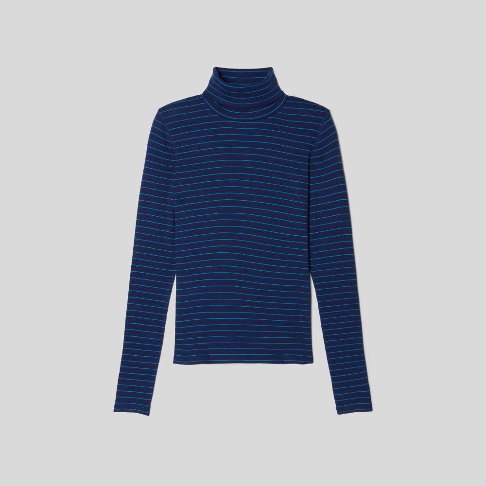 The Luxe Micro-Rib Turtleneck | Ocean Cavern / Horizon Blue