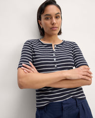 The Vintage Rib Henley | Navy / Bone