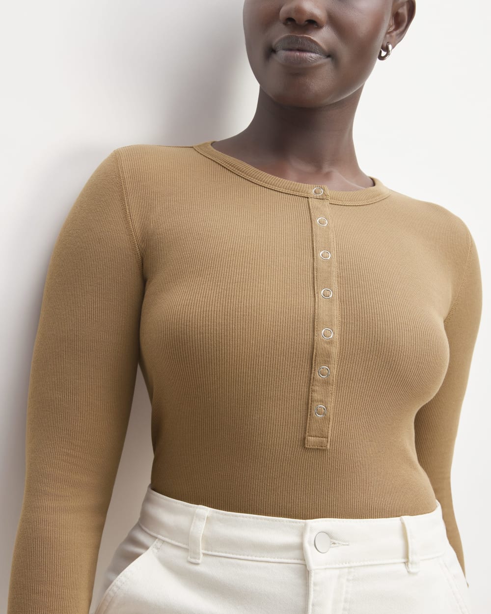 The Luxe Rib Henley | Toasted Coconut
