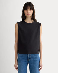 The Muscle Tee in Cotton Linen | Black