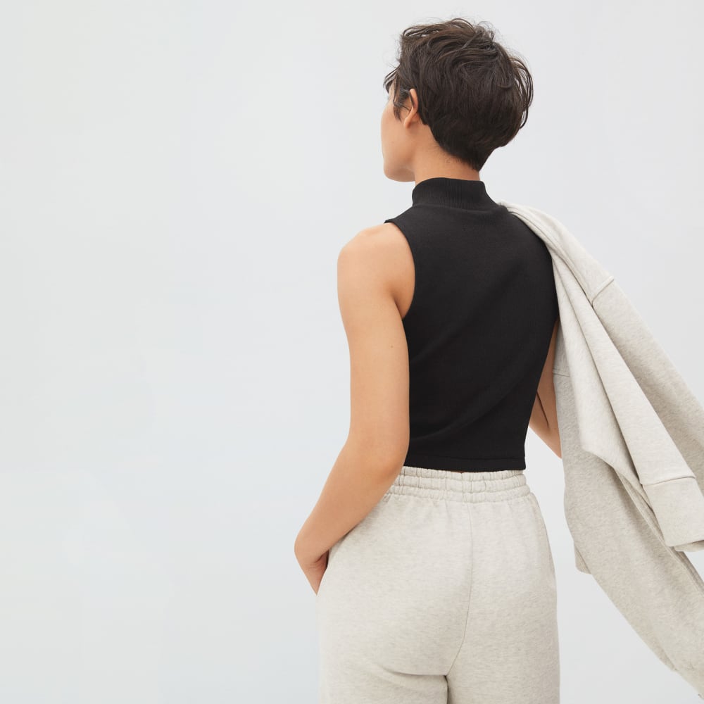 The Ribbed Mockneck Tank | Black