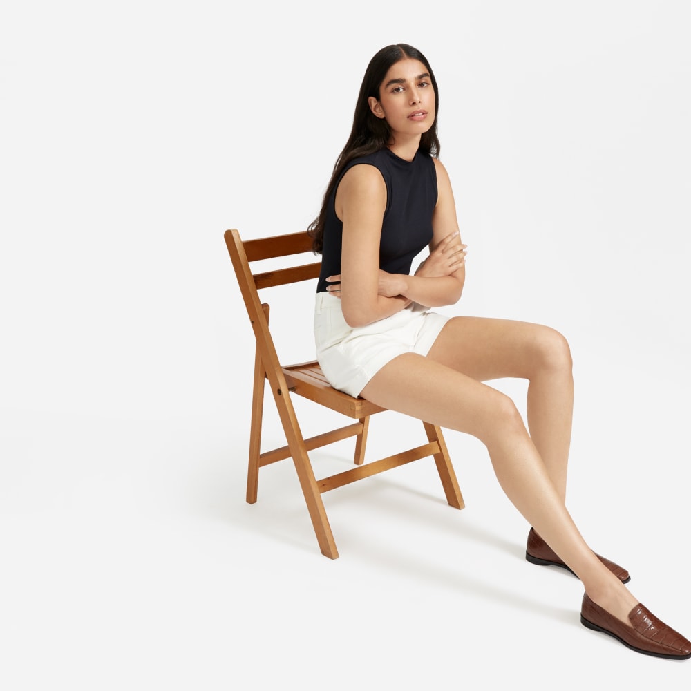 The Pima Micro-Rib Funnel-Neck Tank | Black