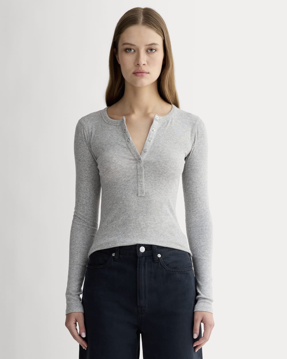The Luxe Rib Henley |  Heathered Grey