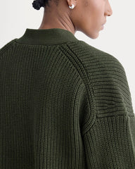 The Boxy Cardigan in Everyday Cotton | Dark Green