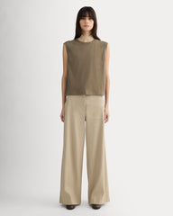 The Muscle Tee in Cotton Linen | Deep Taupe