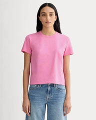 The Box-Cut Tee in Essential Cotton | Deep Pink  | No Pocket